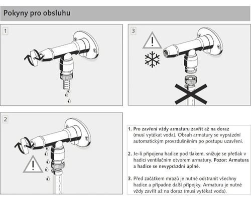 Návod k obsluze armatury ve třech krocích