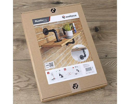 Balení nástěnné police v industriálním designu