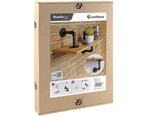 Balení nástěnné konzoly v industriálním designu s policí