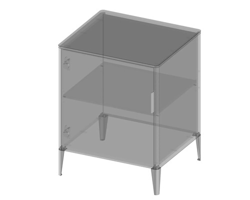 Noční stolek s dvířky, policí a nožičkami