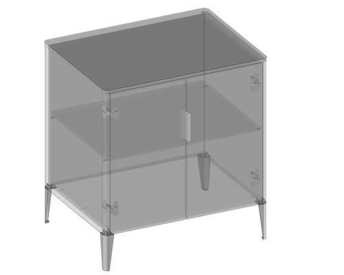 Skříňka se dvěma dvířky a nožičkami