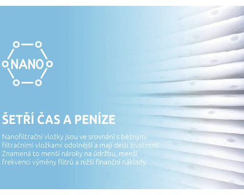 Nanofiltr s upozorněním Šetří čas a peníze.