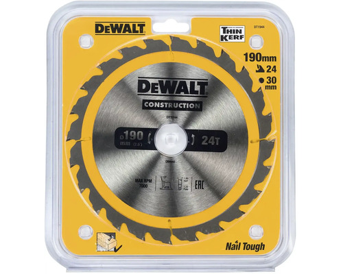 Pilový list DeWalt o průměru 190 milimetrů