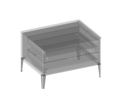 Noční stolek se dvěma zásuvkami a nožičkami