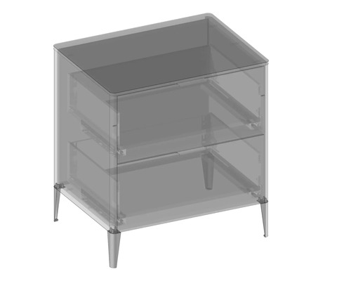 Skříňka pod umyvadlo se dvěma zásuvkami a nožičkami