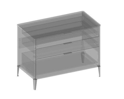 Komoda se třemi zásuvkami a nohami