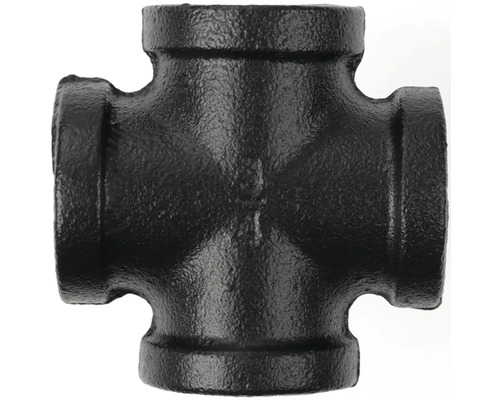 Černá temperovaná litinová křížová tvarovka pro potrubní spoje