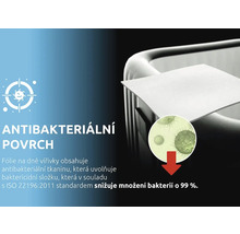 Antibakteriální povrch fólie do vířivky snižuje množství bakterií o 99 procent.