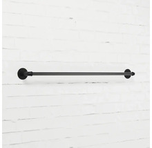 Černý držák na ručníky pro montáž na stěnu