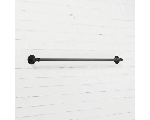 Černý držák na ručníky pro montáž na stěnu