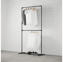 Stojan na šaty se dvěma tyčemi a spodní policí na boty