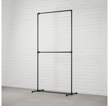 Věšák na oblečení z kovových trubek se dvěma tyčemi