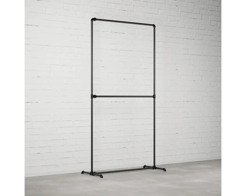 Věšák na oděvy z trubek se dvěma tyčemi