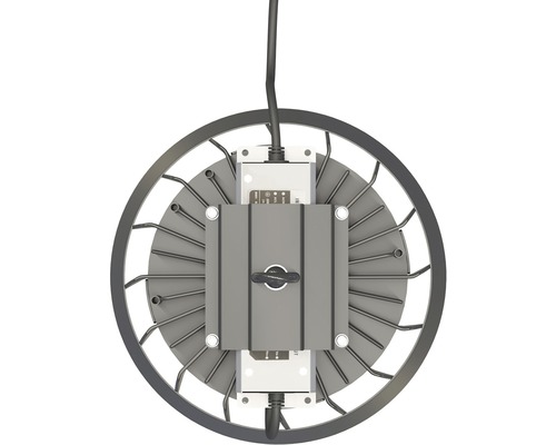 Kruhové halové svítidlo s chladicími žebry a kabelovým závěsem