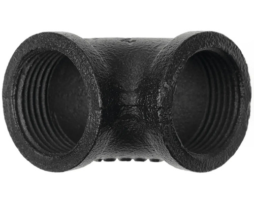 Černý temperovaný litinový T-kus s vnitřním závitem pro trubkové spoje