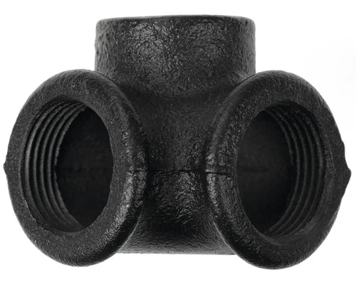 Černý temperovaný litinový T-kus s vnitřním závitem