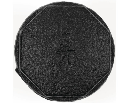 Uzavírací zátka z temperované litiny s potiskem tři čtvrtiny