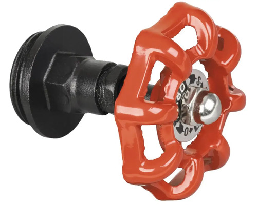 Ventilový kohout s červenou rukojetí