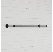 Černá kovová šatní tyč pro montáž na stěnu