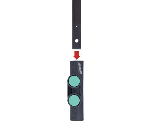 Kolíkovací přípravek Wolfcraft s červenou šipkou pro montáž