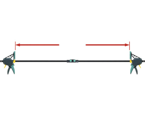 Svorka Wolfcraft jednou rukou s červeným označením rozpětí