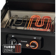 Detailní pohled na gril eFlavour s funkcí Turbo Zone a topnými tělesy.
