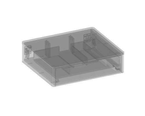 Prázdné obdélníkové pouzdro pro elektronické součástky