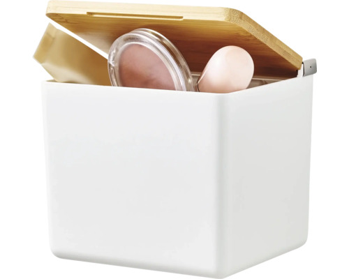 Úložný box z plastu s bambusovým víkem