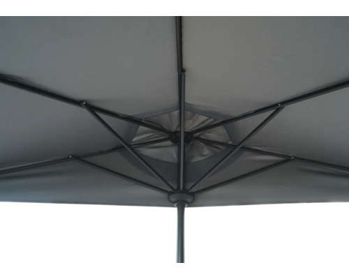 Pohled zespodu na slunečník s rámem