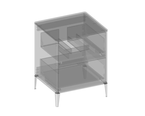 Koupelnová skříňka se dvěma zásuvkami a nožičkami