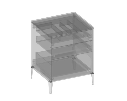 Skříňka pod umyvadlo se zásuvkami a nohami