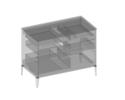 Skříňka pod umyvadlo se třemi zásuvkami a nožičkami