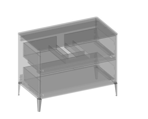 Koupelnový nábytek se dvěma zásuvkami a nožičkami