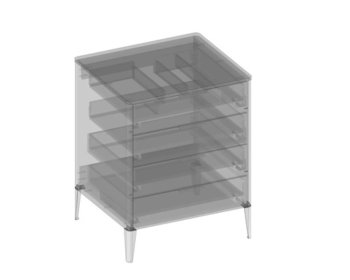 Komoda se čtyřmi zásuvkami a nožičkami