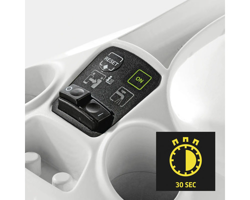 Ovládací panel se symboly a tlačítky pro ovládání funkce čištění