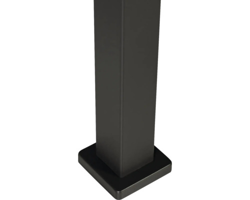 Detail uchycení nohy stolu ze čtvercové trubky