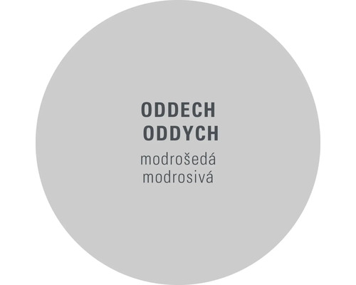 Textová grafika se slovy ODDECH, ODDYCH, modrošedá a modrosivá