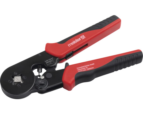 Krimpovací kleště s černou hlavou a červeno-černými rukojeťmi