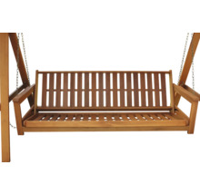 Zahradní houpačka dřevěná GARDEN PLACE Elin 117,5 x 235 x 178,5 cm šedé polstry