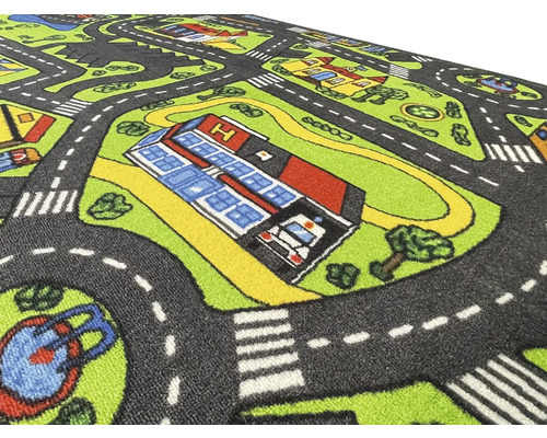 Koberec na hraní s motivem silnic, domů a vozidel