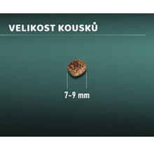 Velikost kousku suchého krmiva pro psy: 7 až 9 milimetrů.