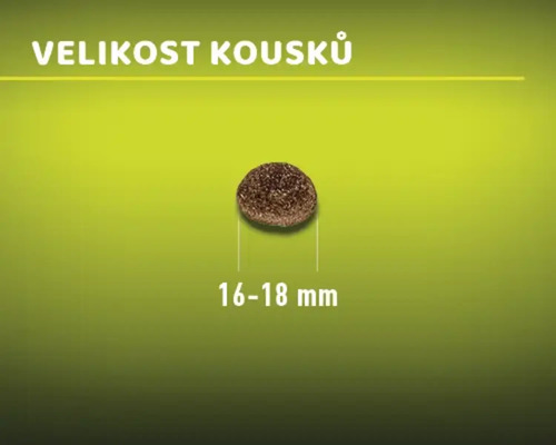 Velikost kousku krmiva 16 až 18 milimetrů