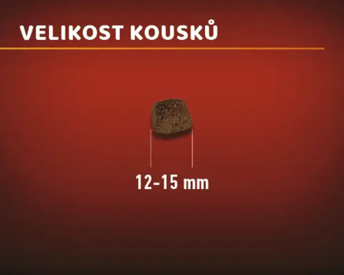 Velikost kousku krmiva 12 až 15 milimetrů