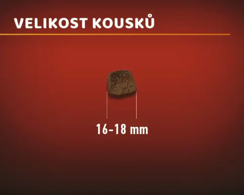 Velikost kousku 16 až 18 milimetrů