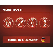 Vlastnosti produktu: Bez přidaného cukru, bez barviv, bez genetického inženýrství, bez sóji, vyrobeno v Německu