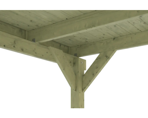 Detail dřevěné konstrukce pro venkovní použití