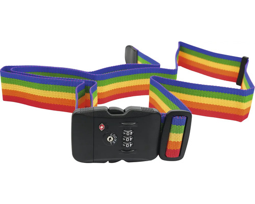 Popruh na zavazadla s číselným zámkem a duhovým vzorem