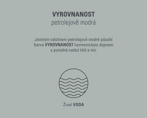 Vlastnosti barvy vyváženosti se symbolem vody
