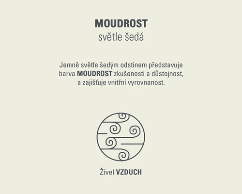 Barva MOUDROST světle šedá, živel vzduch