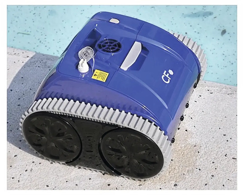 Modrý čisticí robot pro bazény s pásovým pohonem pro čištění bazénů